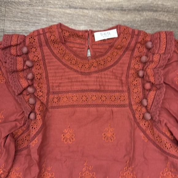 Sea New York rust embroidered long sleeve top - Picture 2 of 5